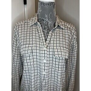 Liz Clairborne Shirt Womens Medium m Long Sleeve Button Top